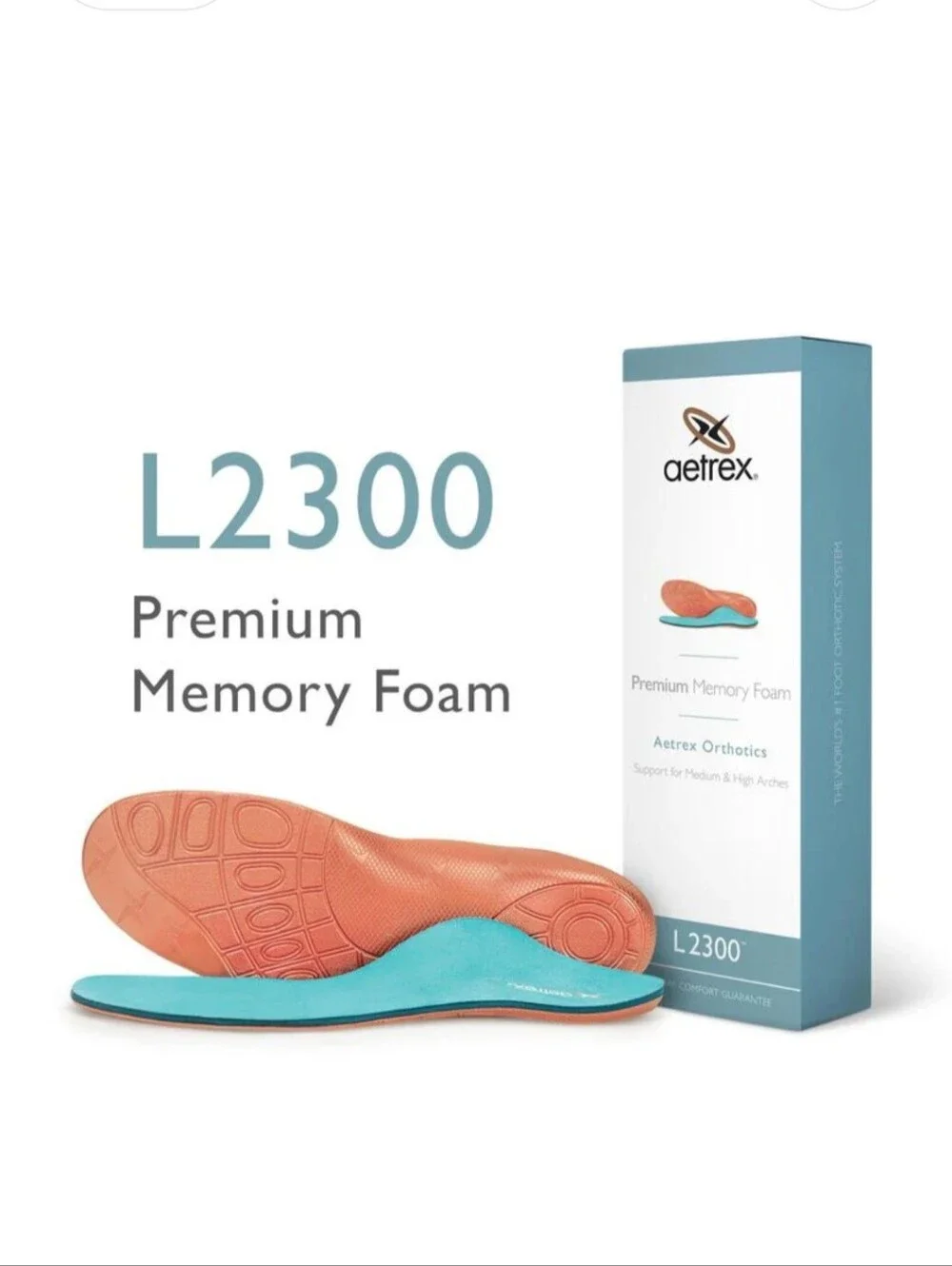 New! Aetrex Orthotics Premium Memory Foam Insoles. Size MENS 10 (L2300)
